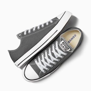 Dark Grey Converse Low Tops (No laces!)